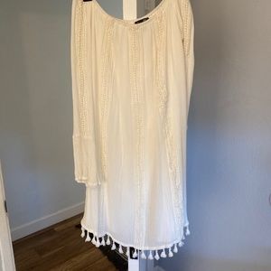 Off White Off the Shoulder Dress